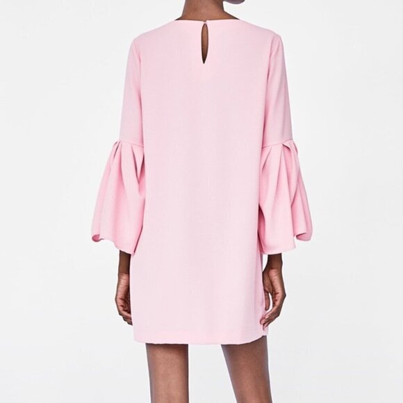 Zara Woman Pink Easter Spring Pastel Cocktail Party Work Church Dress Small NWT - Picture 3 of 10
